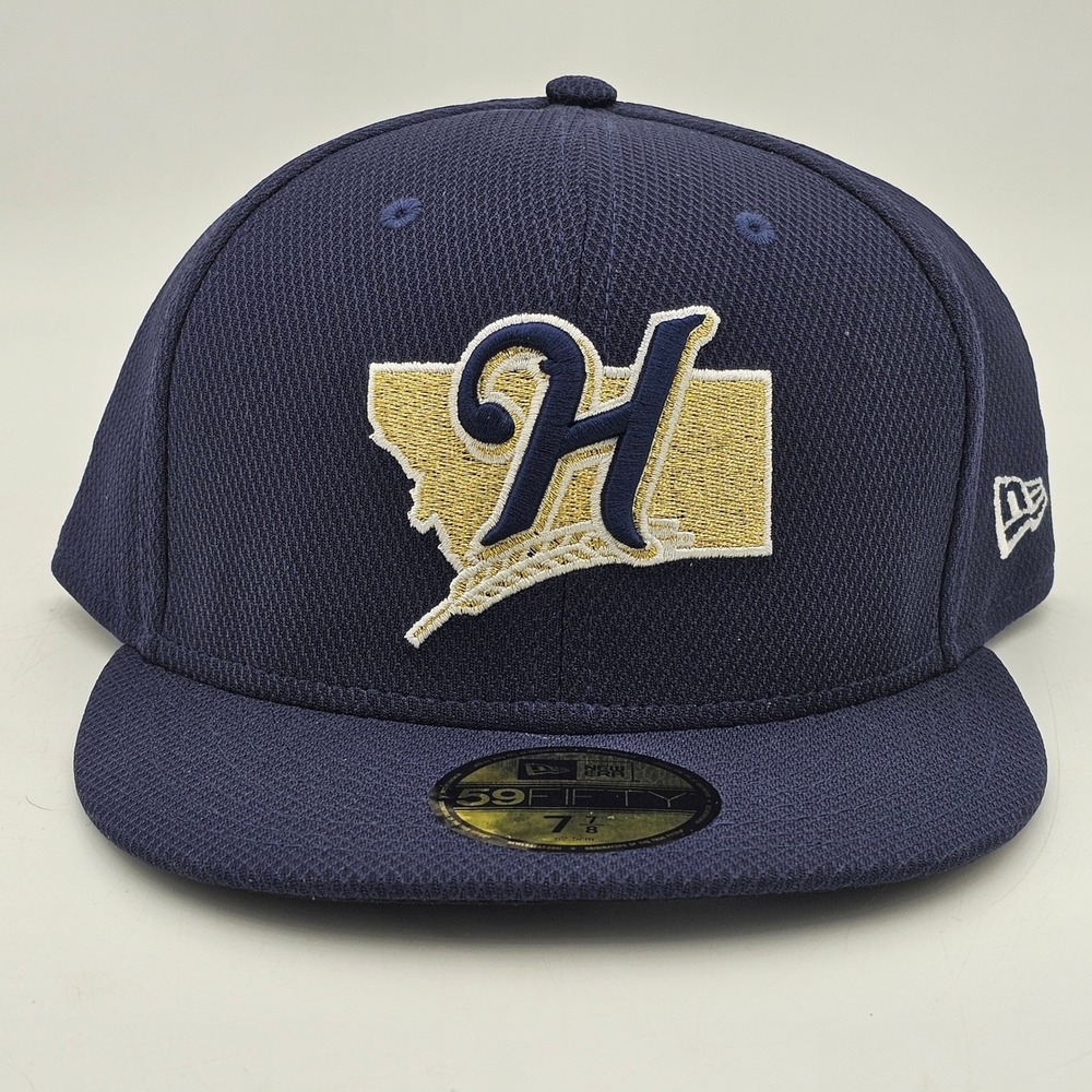 New Era 59FIFTY Helena Brewers MiLB Fitted Hat Navy Blue Diamond Tech 7 7/8